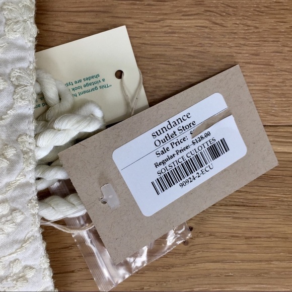 Sundance Solstice Culottes 100% Cotton High Waist Wide Leg Pants Embroidered 2 - Picture 11 of 12